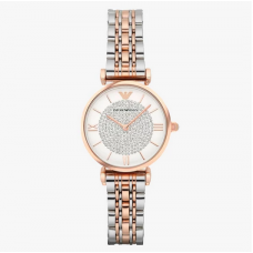 Emporio Armani AR1926 阿玛尼满天星玫瑰金圆形钢带石英女士腕表 AR1926 