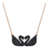 Swarovski New Iconic Swan Double Necklace, Black 5296468 施华洛世奇标志性天鹅双项链,黑色