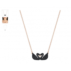 Swarovski New Iconic Swan Double Necklace, Black 5296468 施华洛世奇标志性天鹅双项链,黑色